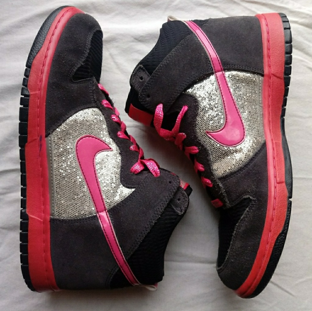 Pink Glitter/Suede Nike Shoes